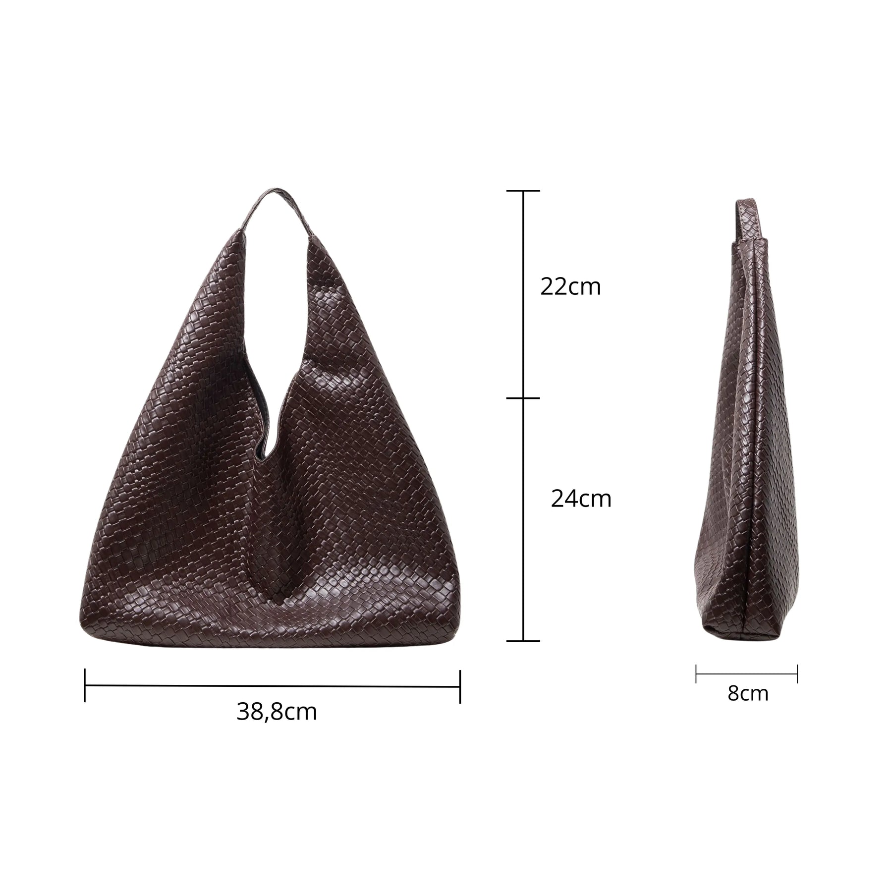Bolsa de ombro feminina tabela de medida