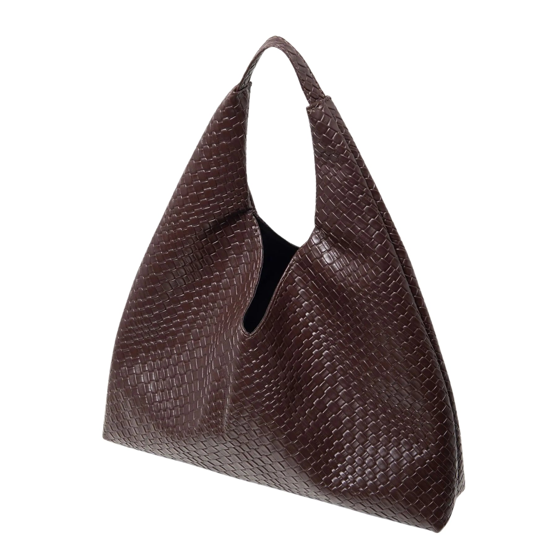 Bolsa de ombro feminina de couro marrom