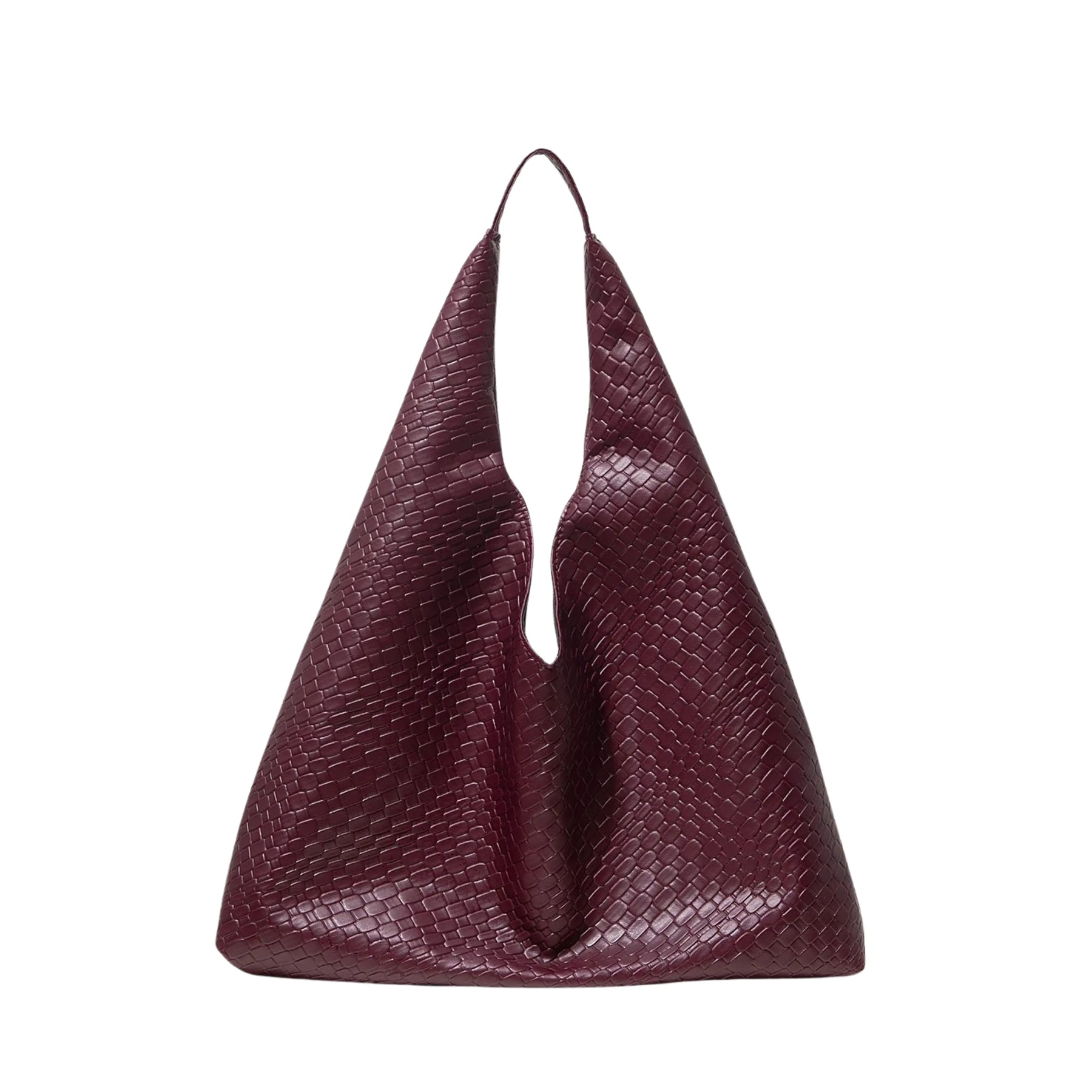 Bolsa de ombro feminina em couro vinho