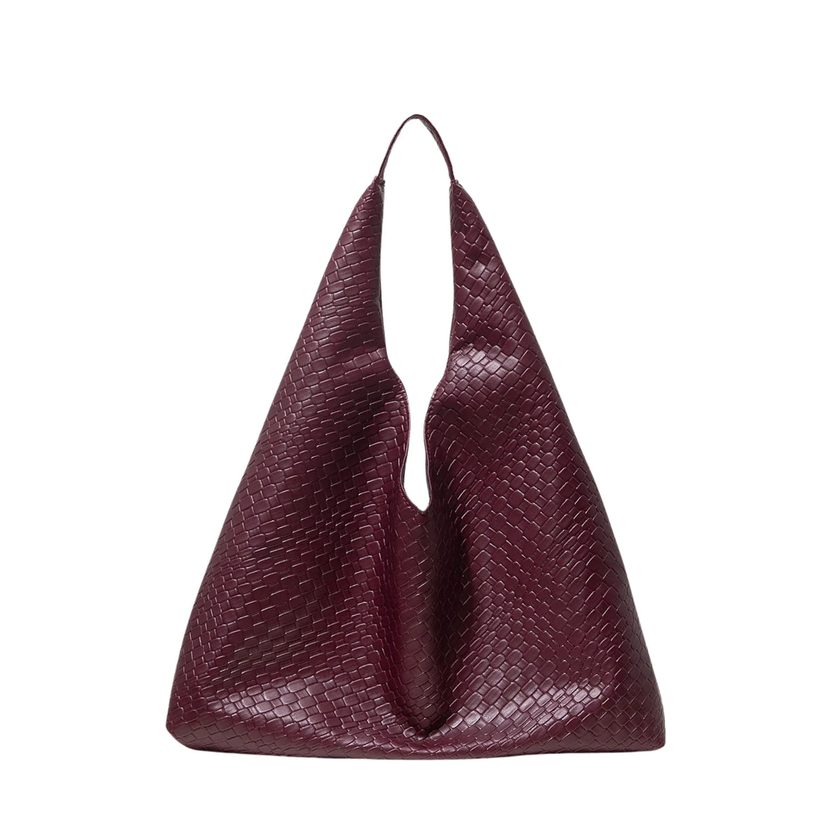 Bolsa de ombro feminina em couro vinho
